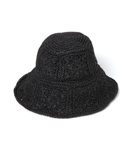 LOWRYS FARM（ローリーズファーム）の「スクエアガラペーパーハット　255570（ハット・レディース・ブラック/オフホワイト・FREE）」の5枚目の写真