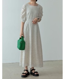 Re:EDIT（リエディ）の「ドット柄ギャザースリーブワンピース（ワンピース）」