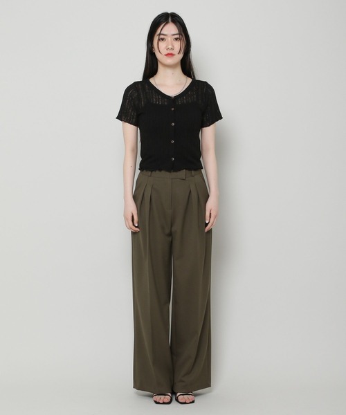 ALAND（エーランド）の「3.3Field Trip／BUTTON-UP T  2297678（カーディガン/ボレロ・レディース・ブラック/アイボリー・FREE）」の5枚目の写真