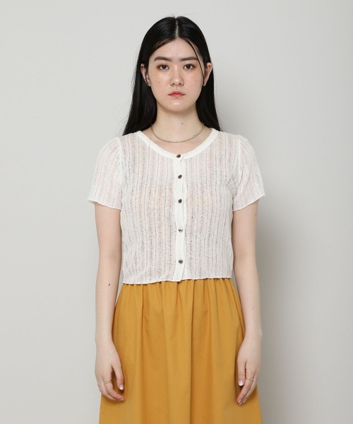 ALAND（エーランド）の「3.3Field Trip／BUTTON-UP T  2297678（カーディガン/ボレロ・レディース・ブラック/アイボリー・FREE）」の14枚目の写真