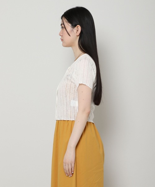 ALAND（エーランド）の「3.3Field Trip／BUTTON-UP T  2297678（カーディガン/ボレロ・レディース・ブラック/アイボリー・FREE）」の13枚目の写真