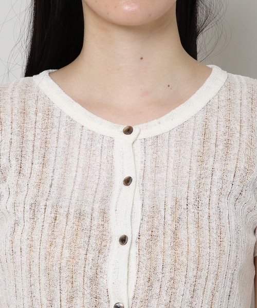 ALAND（エーランド）の「3.3Field Trip／BUTTON-UP T  2297678（カーディガン/ボレロ・レディース・ブラック/アイボリー・FREE）」の6枚目の写真