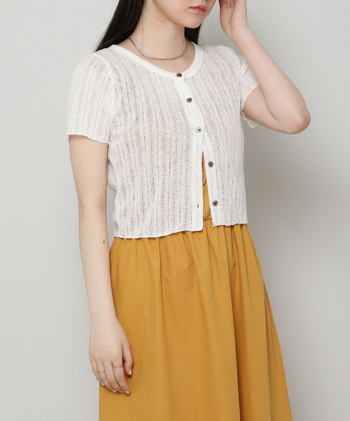 ALAND（エーランド）の「3.3Field Trip／BUTTON-UP T  2297678（カーディガン/ボレロ・レディース・ブラック/アイボリー・FREE）」の18枚目の写真