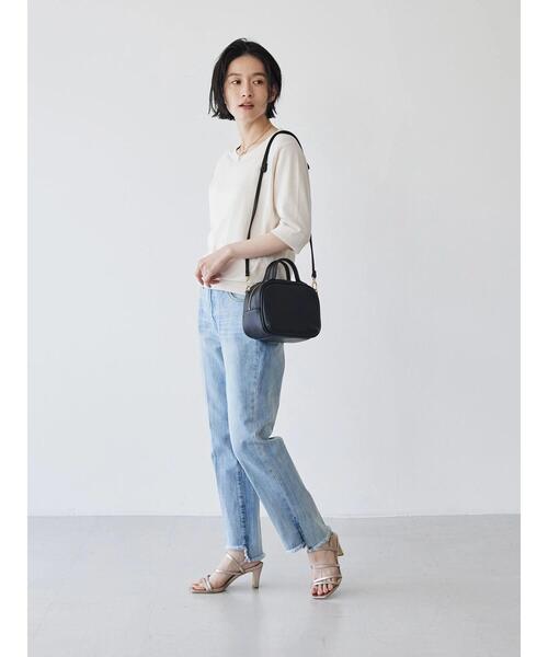 AMERICAN HOLIC（アメリカンホリック）の「ミニスクエアショルダー付ハンドルバッグ（ボストンバッグ・レディース・ブラック/グレイッシュベージュ/アイボリー・FREE）」の13枚目の写真