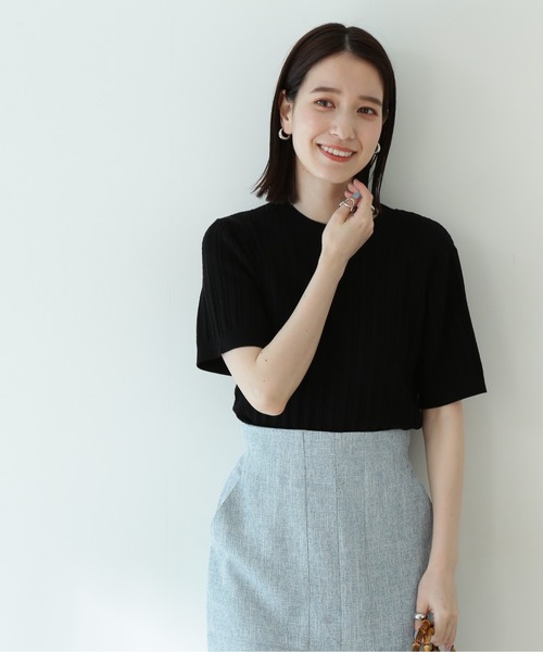 N.（N. Natural Beauty Basic）（エヌエヌナチュラルビューティーベーシック）の「◆コットンレーヨンケーブルニット（ニット/セーター・レディース・ブラック/ブラウン/クリーム/グリーン/パープル・MEDIUM）」の2枚目の写真
