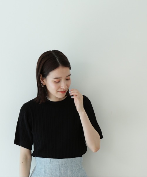 N.（N. Natural Beauty Basic）（エヌエヌナチュラルビューティーベーシック）の「◆コットンレーヨンケーブルニット（ニット/セーター・レディース・ブラック/ブラウン/クリーム/グリーン/パープル・MEDIUM）」の6枚目の写真
