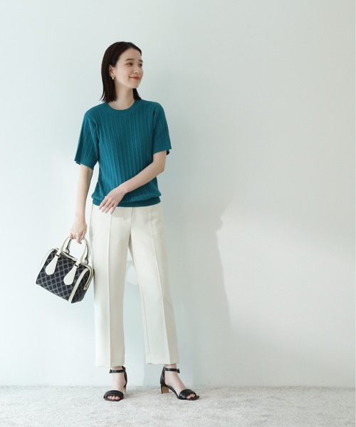 N.（N. Natural Beauty Basic）（エヌエヌナチュラルビューティーベーシック）の「◆コットンレーヨンケーブルニット（ニット/セーター・レディース・ブラック/ブラウン/クリーム/グリーン/パープル・MEDIUM）」の12枚目の写真