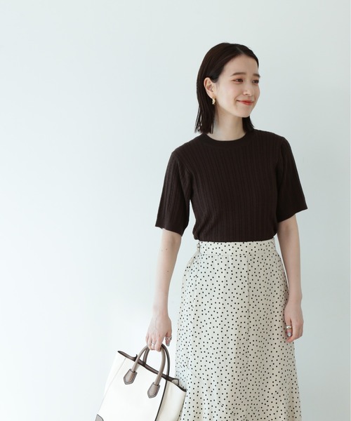 N.（N. Natural Beauty Basic）（エヌエヌナチュラルビューティーベーシック）の「◆コットンレーヨンケーブルニット（ニット/セーター・レディース・ブラック/ブラウン/クリーム/グリーン/パープル・MEDIUM）」の15枚目の写真