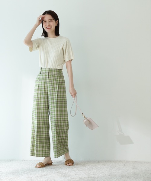 N.（N. Natural Beauty Basic）（エヌエヌナチュラルビューティーベーシック）の「◆コットンレーヨンケーブルニット（ニット/セーター・レディース・ブラック/ブラウン/クリーム/グリーン/パープル・MEDIUM）」の9枚目の写真