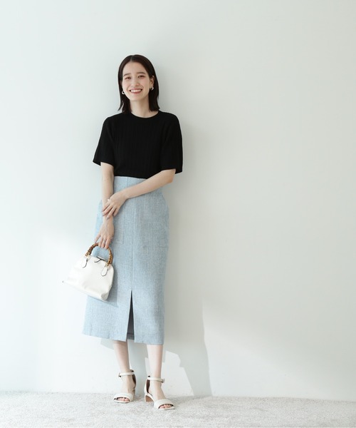 N.（N. Natural Beauty Basic）（エヌエヌナチュラルビューティーベーシック）の「◆コットンレーヨンケーブルニット（ニット/セーター・レディース・ブラック/ブラウン/クリーム/グリーン/パープル・MEDIUM）」の13枚目の写真