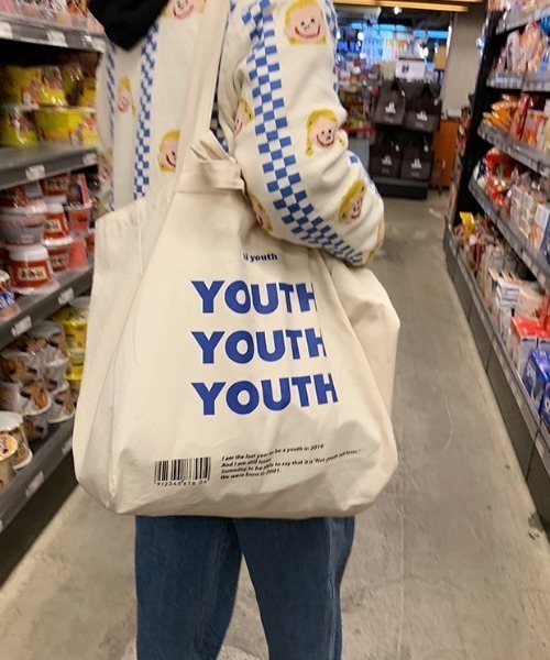 Mela(メラ)の「【YOUTH】トートバッグ(トートバッグ・レディース・アイボリー・S/M)」の5枚目の写真