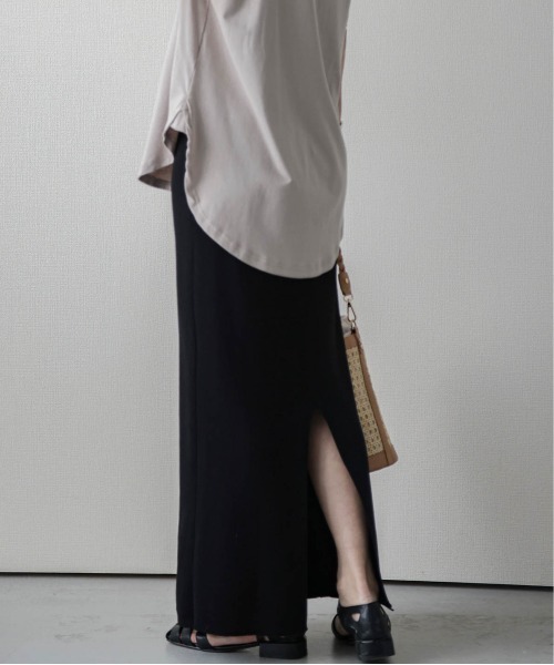 La-gemme（ラジェム）の「リブロングスカート（スカート・レディース・ブラック/ベージュ/レッド/イエロー/グリーン・M/L）」の7枚目の写真