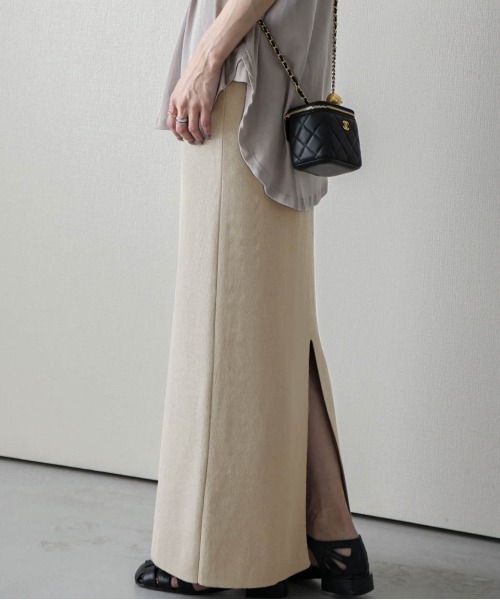 La-gemme（ラジェム）の「リブロングスカート（スカート・レディース・ブラック/ベージュ/レッド/イエロー/グリーン・M/L）」の9枚目の写真