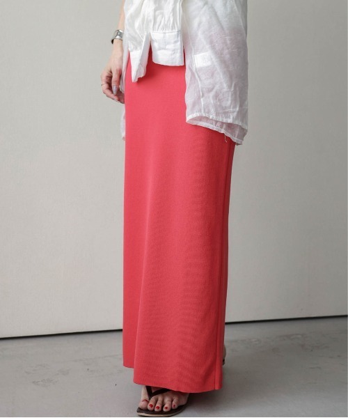 La-gemme（ラジェム）の「リブロングスカート（スカート・レディース・ブラック/ベージュ/レッド/イエロー/グリーン・M/L）」の13枚目の写真