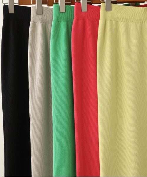 La-gemme（ラジェム）の「リブロングスカート（スカート・レディース・ブラック/ベージュ/レッド/イエロー/グリーン・M/L）」の17枚目の写真