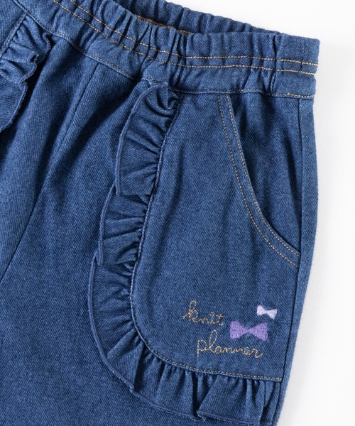 KP（ケーピー）の「デニムニット裏起毛10分丈パンツ(100～130)（デニムパンツ・キッズ・ネイビー・110cm/100cm/120cm/130cm）」の2枚目の写真