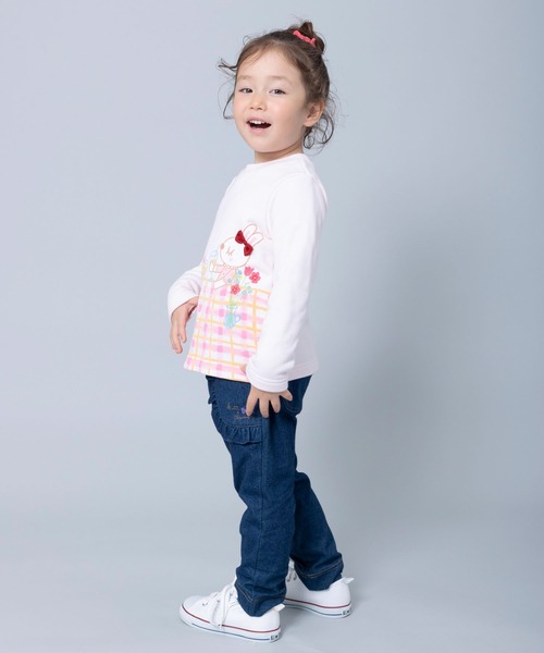 KP（ケーピー）の「デニムニット裏起毛10分丈パンツ(100～130)（デニムパンツ・キッズ・ネイビー・110cm/100cm/120cm/130cm）」の6枚目の写真