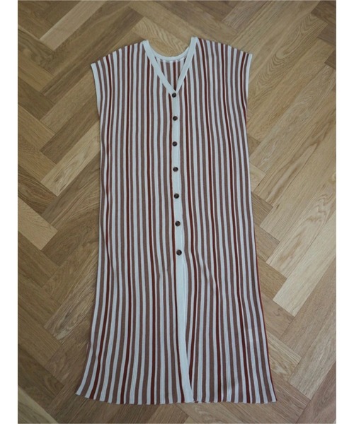 TRUNC（トランクエイティーエイト）の「Random Stripe Twoway Gilet（ベスト・レディース・グリーン/オレンジ/アイボリー/ブラック・FREE）」の16枚目の写真