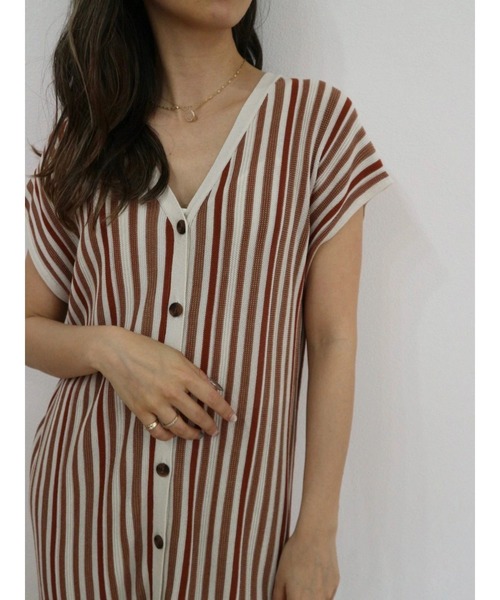 TRUNC（トランクエイティーエイト）の「Random Stripe Twoway Gilet（ベスト・レディース・グリーン/オレンジ/アイボリー/ブラック・FREE）」の22枚目の写真