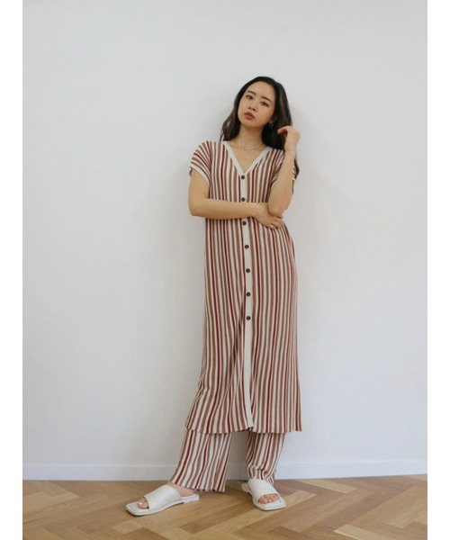 TRUNC（トランクエイティーエイト）の「Random Stripe Twoway Gilet（ベスト・レディース・グリーン/オレンジ/アイボリー/ブラック・FREE）」の14枚目の写真