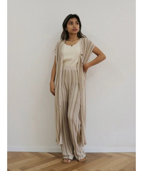 TRUNC（トランクエイティーエイト）の「Random Stripe Twoway Gilet（ベスト・レディース・グリーン/オレンジ/アイボリー/ブラック・FREE）」の11枚目の写真