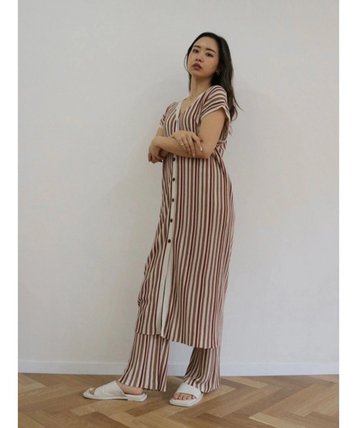 TRUNC（トランクエイティーエイト）の「Random Stripe Twoway Gilet（ベスト・レディース・グリーン/オレンジ/アイボリー/ブラック・FREE）」の8枚目の写真