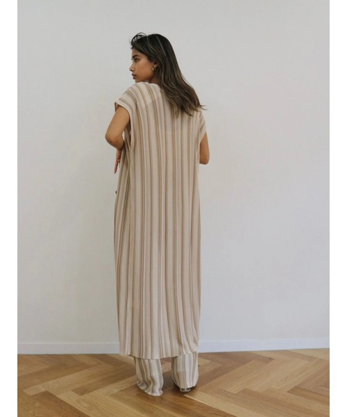 TRUNC（トランクエイティーエイト）の「Random Stripe Twoway Gilet（ベスト・レディース・グリーン/オレンジ/アイボリー/ブラック・FREE）」の5枚目の写真