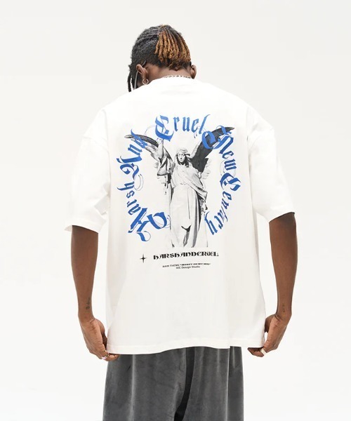 HARSH AND CRUEL 新作 Tシャツ エンジェル ゴシック 半袖 ロゴ 67324754b_1_d_500.jpg