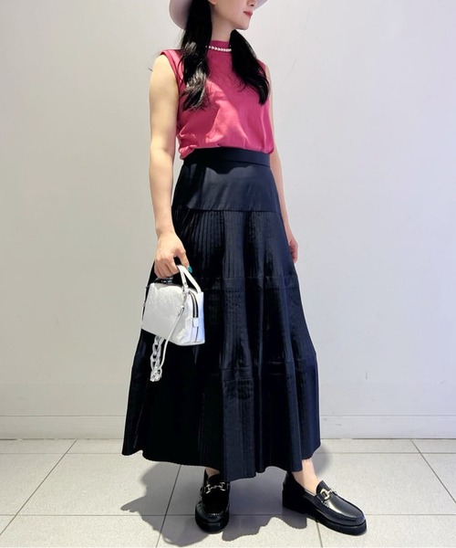 LOULOU WILLOUGHBY（ルルウィルビー）の「【LOULOU WILLOUGHBY】PEプリーツティアードスカート（スカート・レディース・ホワイト/ネイビー・2/1）」の11枚目の写真