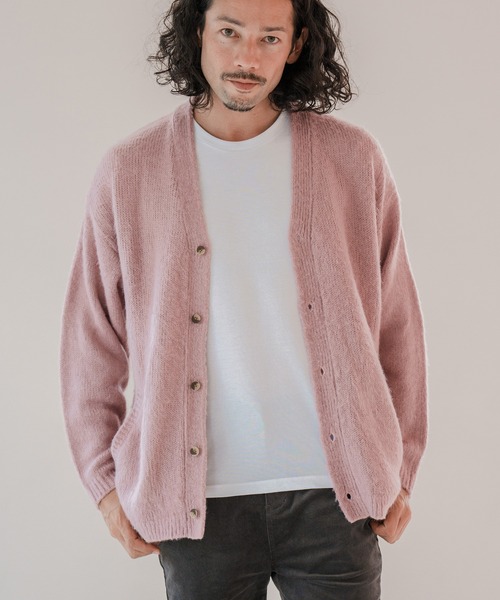 CAMBIO（カンビオ）の「mcg3097-モヘア調シャギーカーディガン（カーディガン/ボレロ・メンズ・ネイビー/ベージュ/グレー/ピンク/グリーン・M/L/LL）」の5枚目の写真