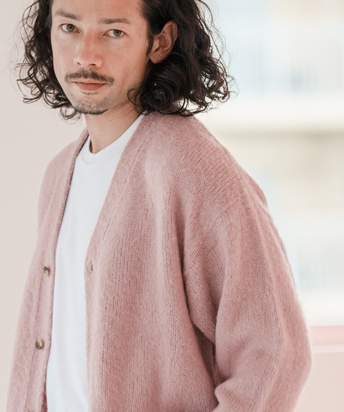 CAMBIO（カンビオ）の「mcg3097-モヘア調シャギーカーディガン（カーディガン/ボレロ・メンズ・ネイビー/ベージュ/グレー/ピンク/グリーン・M/L/LL）」の7枚目の写真