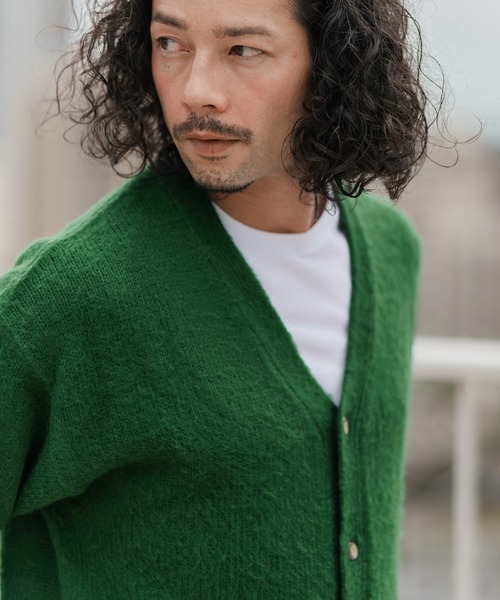 CAMBIO（カンビオ）の「mcg3097-モヘア調シャギーカーディガン（カーディガン/ボレロ・メンズ・ネイビー/ベージュ/グレー/ピンク/グリーン・M/L/LL）」の12枚目の写真