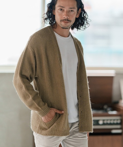 CAMBIO（カンビオ）の「mcg3097-モヘア調シャギーカーディガン（カーディガン/ボレロ・メンズ・ネイビー/ベージュ/グレー/ピンク/グリーン・M/L/LL）」の13枚目の写真