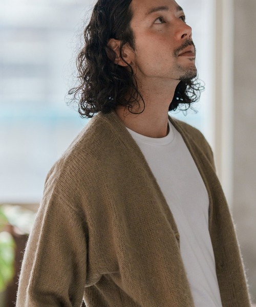 CAMBIO（カンビオ）の「mcg3097-モヘア調シャギーカーディガン（カーディガン/ボレロ・メンズ・ネイビー/ベージュ/グレー/ピンク/グリーン・M/L/LL）」の14枚目の写真