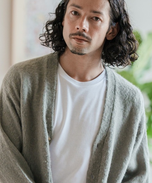 CAMBIO（カンビオ）の「mcg3097-モヘア調シャギーカーディガン（カーディガン/ボレロ・メンズ・ネイビー/ベージュ/グレー/ピンク/グリーン・M/L/LL）」の17枚目の写真