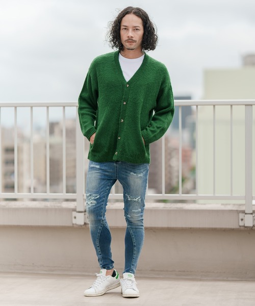 CAMBIO（カンビオ）の「mcg3097-モヘア調シャギーカーディガン（カーディガン/ボレロ・メンズ・ネイビー/ベージュ/グレー/ピンク/グリーン・M/L/LL）」の20枚目の写真