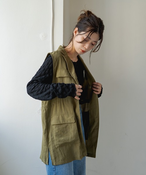 Kastane(カスタネ)の「【WEB限定カラーあり】フラワージャガードプルオーバー(Tシャツ/カットソー・レディース・ブラック/アイボリー/ブルー/グリーン/イエロー・FREE)」の17枚目の写真