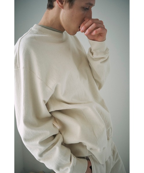 UNFIL（アンフィル）の「unfil | コットンフリース スウェットプルオーバー MEN（スウェット・メンズ・ブラウン/Nat・3/4）」の2枚目の写真