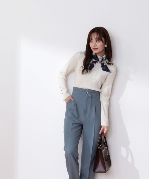 PROPORTION BODY DRESSING(プロポーションボディドレッシング)の「ハイウエストテーパードパンツ / 1212230901(その他パンツ・レディース・ベージュ/ライトグリーン/ピンク系その他・MEDIUM/SMALL)」の3枚目の写真