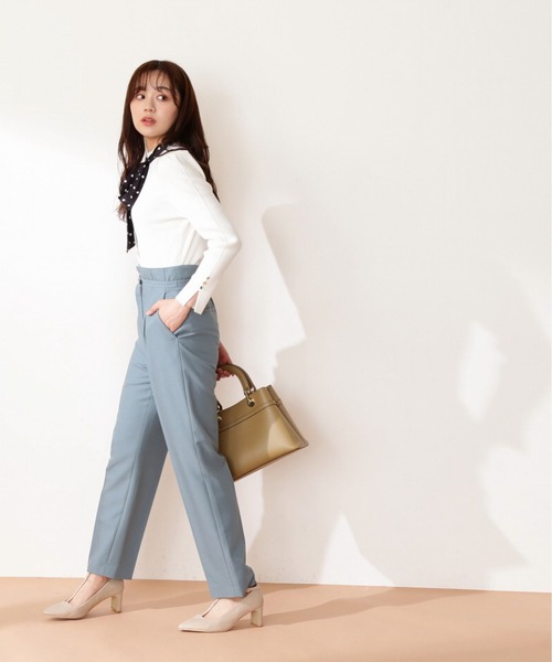 PROPORTION クリーム色 ハイウエストパンツ ハイウエストワイドパンツ | PROPORTION BODY DRESSING