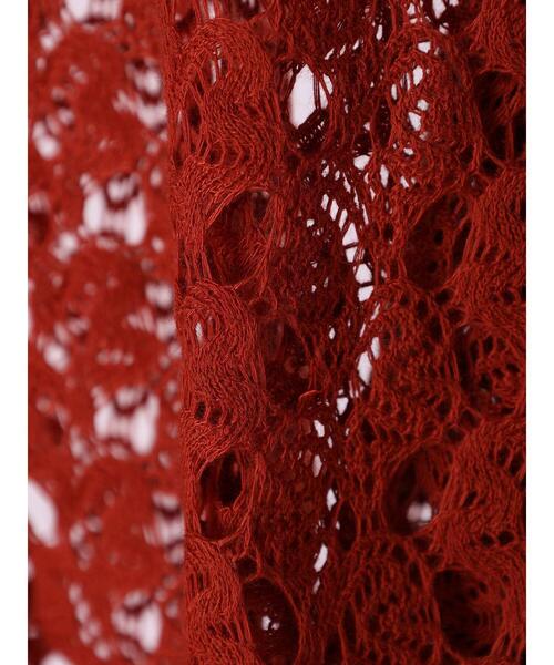 Green　Parks（グリーンパークス）の「2WAY すかし編みショート丈カーディガン＊（カーディガン/ボレロ・レディース・アイボリー/グリーン/ダークオレンジ・FREE）」の21枚目の写真