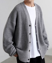 MONO-MART | ボリュームワッフルミックスニットルーズカーディガン 2022AUTUMN(カーディガン/ボレロ)