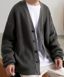 MONO-MART | ボリュームワッフルミックスニットルーズカーディガン 2022AUTUMN(カーディガン/ボレロ)