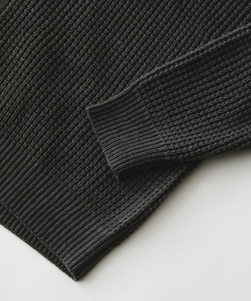 MONO-MART（モノマート）の「ボリュームワッフルミックスニットルーズカーディガン 2022WINTER（カーディガン/ボレロ・メンズ・ブラック/ベージュ/グレー/チャコール・M/L）」の13枚目の写真