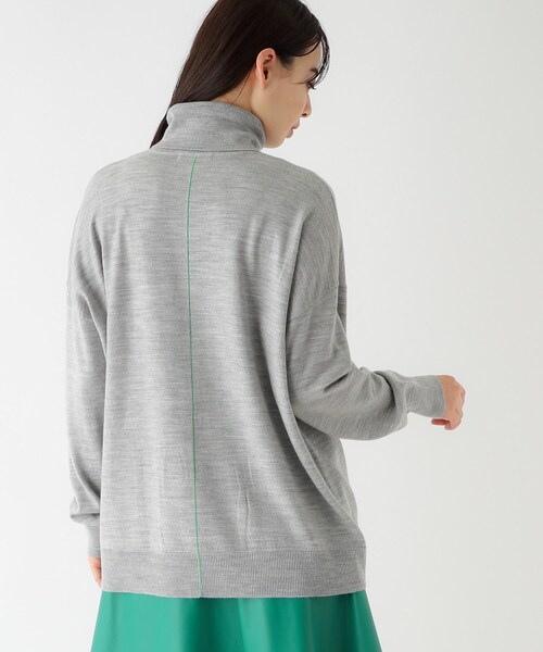 OPAQUE.CLIP（オペークドットクリップ）の「◆ラネリアウール 配色ラインデザインタートルネックニット【WEB限定カラー】（ニット/セーター・レディース・ライトブルー/ブラック/グレー/アイボリー/グリーン系その他5・40/38/42/36）」の21枚目の写真