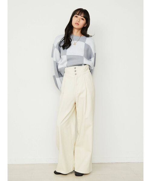 CALNAMUR(カルナムール)の「ハイウエストワイドデニム(デニムパンツ・レディース・ブラック/アイボリー・SMALL/MEDIUM)」の9枚目の写真