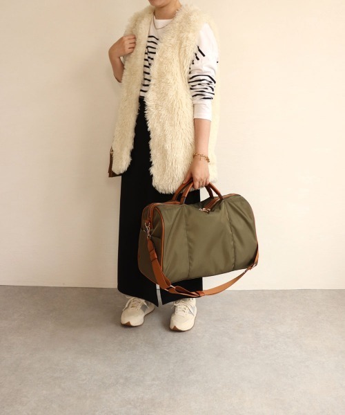 MIAN （ミアン）の「CLEMATIS / トラベルボストンバッグ（ボストンバッグ・レディース・ベージュ/カーキ/ブラック/グレイッシュベージュ・FREE）」の11枚目の写真