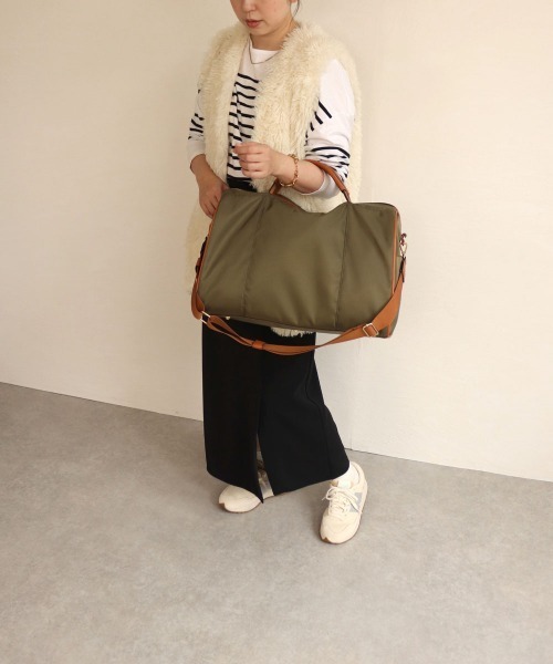 MIAN （ミアン）の「CLEMATIS / トラベルボストンバッグ（ボストンバッグ・レディース・ベージュ/カーキ/ブラック/グレイッシュベージュ・FREE）」の20枚目の写真