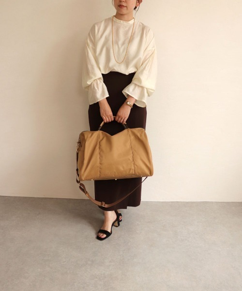 MIAN （ミアン）の「CLEMATIS / トラベルボストンバッグ（ボストンバッグ・レディース・ベージュ/カーキ/ブラック/グレイッシュベージュ・FREE）」の18枚目の写真