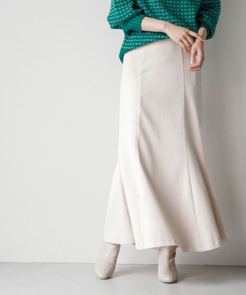Cutie Blonde（キューティーブロンド）の「◆【落ち感が魅力】ツイル起毛マーメイドスカート（スカート・レディース・ピンク系/ブラック/ブラウン系その他/アイボリー・01/02/03）」の2枚目の写真